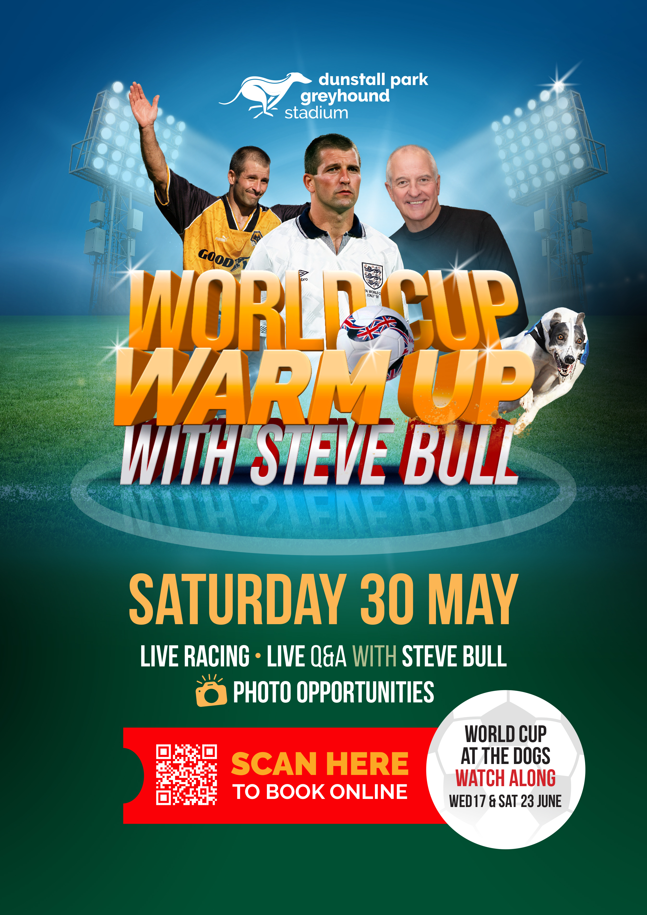 World Cup warm up with Steve Bull at Dunstall Park Greyhound Stadium